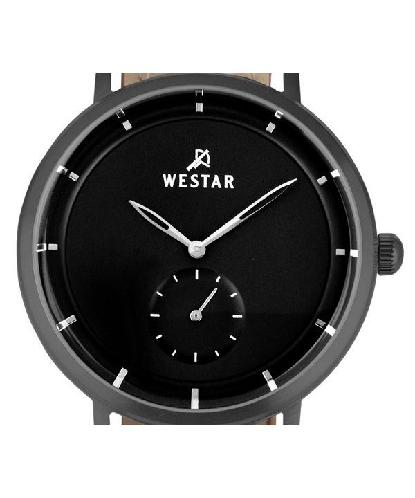 Westar Profile Leather Strap Black Dial Quartz Ggn Mens Watch