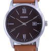 Casio Maroon Dial Stainless Steel Analog Quartz MTP-V002L-5B3 MTPV002L-5 Mens Watch