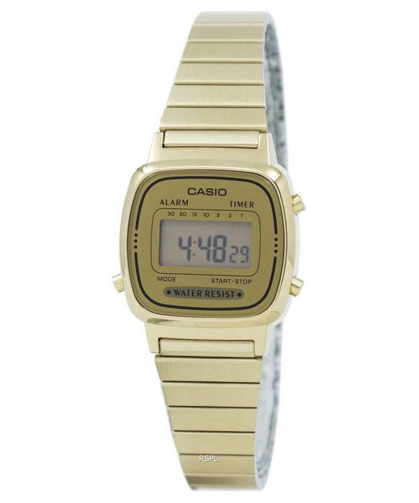 Refurbished Casio Vintage Digital Gold Tone Dial Quartz LA670WGA-9DF ...