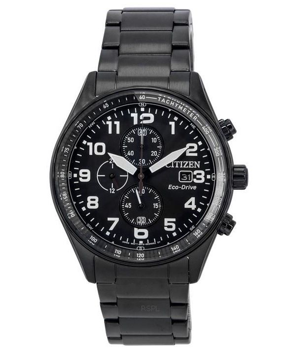 Citizen men's black discount stainless steel watch