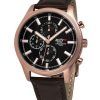 Westar Activ Chronograph Leather Strap Black Dial Quartz 90253PPN623 100M Men's Watch