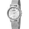 Citizen Eco-Drive Stainless Steel Mesh White Dial EM0899-81A Women's Watch