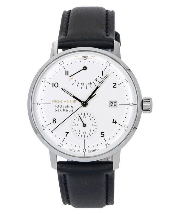 Iron Annie 100 Jahre Bauhaus Leather Strap White Dial Automatic 50661 ...