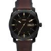 Fossil Machine Leather Strap Brown Dial Quartz FS5901 Men's Watch