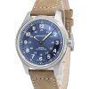 Hamilton Khaki Field Titanium Leather Strap Blue Dial Automatic H70545540 100M Men's Watch