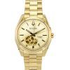 Bulova Surveyor Gold Tone Stainless Steel Open Heart Champagne Dial Automatic 97A182 Men's Watch