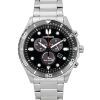 Citizen Sporty-Aqua Chronograph Stainless Steel Black Dial Eco-Drive AT2568-82E 100M Men's Watch