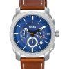 Fossil Machine Chronograph Leather Strap Blue Dial Quartz FS6059 Men's Watch