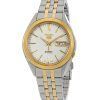 Seiko 5 Two Tone Stainless Steel White Dial 21 Jewels Automatic SNKL24K1 Men's Watch