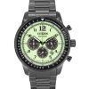 Citizen Eco-Drive Chronograph Grey Ion Stainless Steel Full Luminous Green Dial CA4507-84X 100M Men's Watch