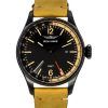 Iron Annie Flight Control Dual Time Leather Strap Black Dial Quartz 51482 Mens Watch