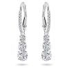 Swarovski Stilla Attract Rhodium Plated And Zirconia Hoop Earrings 5416155 For Women