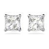 Swarovski Stilla Attract Rhodium Plated And Zirconia Studd Earrings 5430365 For Women