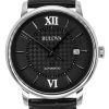 Bulova Analog Hudson Leather Strap Black Dial Automatic 96B441 Men's Watch