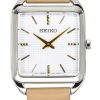 Seiko Analog Leather Strap Beige Dial Quartz SWR089P1 Women's Watch