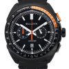 Bulova Racer Chronograph Leather Strap Black Dial Quartz 98B428 100M Mens Watch