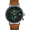 Bauhaus Classic Brown Leather Strap Dark Green Dial Solar 21124 Men's Watch