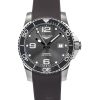 Longines Hydroconquest Rubber Strap Sunray Grey Dial Automatic Diver's L3.781.4.76.9 300M Men's Watch