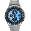 Citizen Eco-Drive Radio Controlled GMT Chronograph Super Titanium Light Blue Dial AT8238-84M 100M Men's Watch