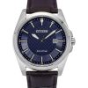 Citizen Eco-Drive Leather Strap Blue Dial BM7108-22L 100M Men's Watch