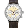 Zeppelin Friedrichshafen Leather Strap Gold Dial Quartz 85375 Women's Watch