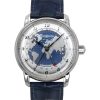 Zeppelin Friedrichshafen GMT Leather Strap Blue Dial Automatic 85963 Men's Watch