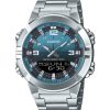 Casio Analog Digital Combination Stainless Steel Light Blue Dial Quartz AMW-870DA-2A2V Men's Watch